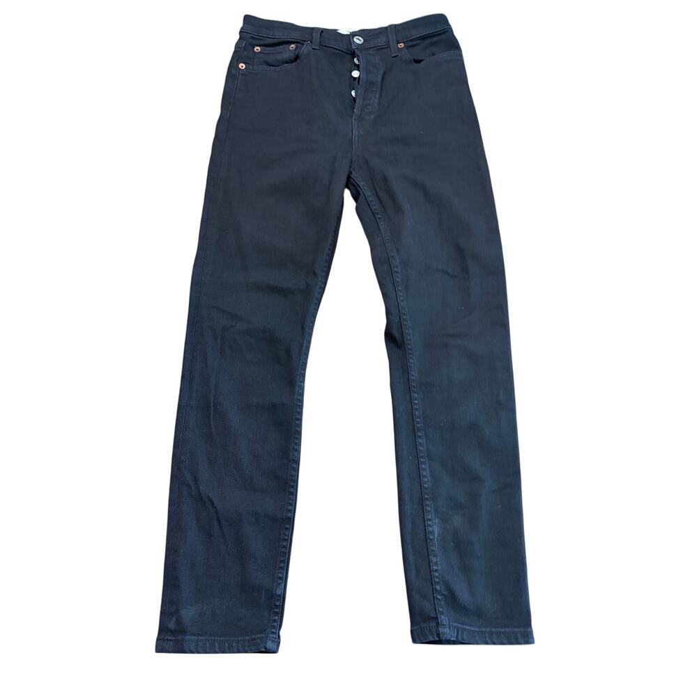 Re/Done Originals Jeans Size 29 Black Denim Mid-Rise Straight Leg Button-Fly
